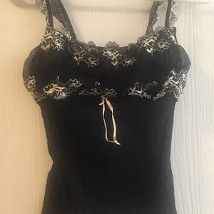 Black and cream night tank